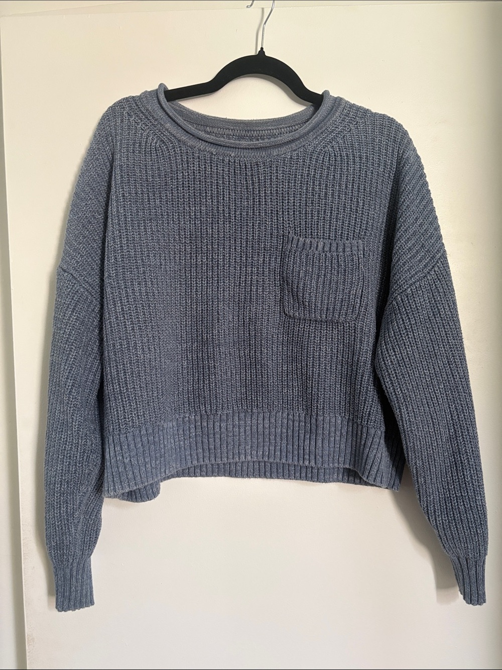 GAP Light Blue Chunky Crewneck Pocket Sweater